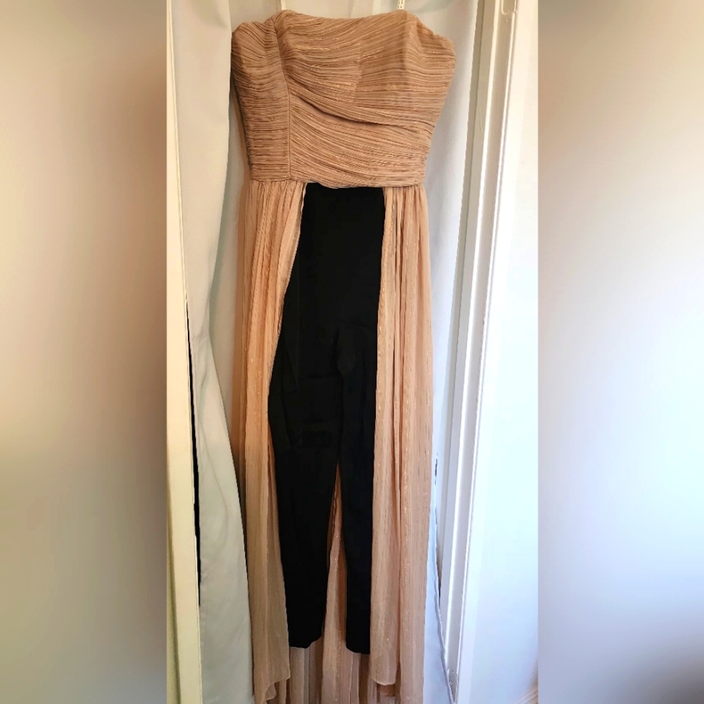Elegant Black and Tan Jumpsuit